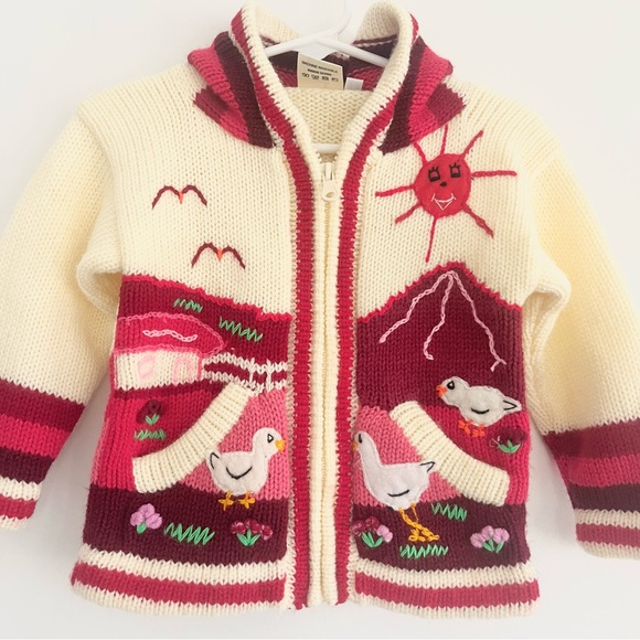 Gorgeous Handmade Fina Estampa Peru Collezione Baby Toddler ZipUp Sweater Knit 2 - Picture 2 of 10